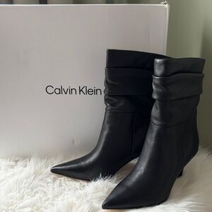 Calvin Klein Black Heeled Boots